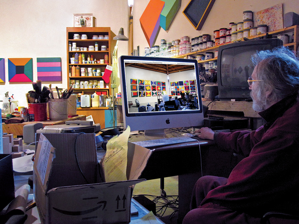 Ronald Davis in the studio, 2010