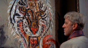 Alec Guinness with John Bratby painting