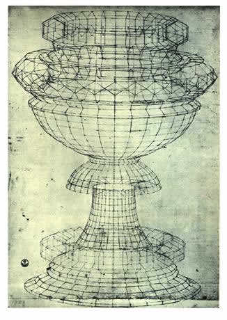Paolo Uccello perspective drawing of chalice ca. 1400s