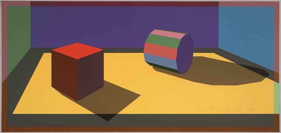 Ron Davis, Gemini print: DODECAGON, CYLINDER AND CUBE, published 1974