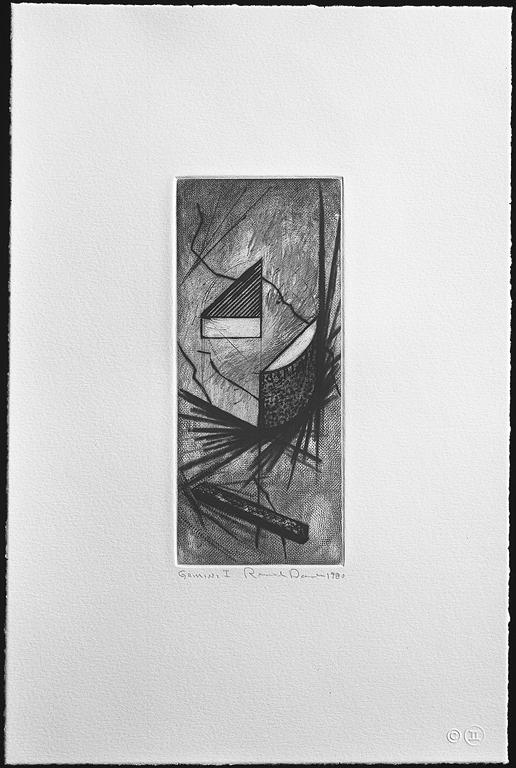 Ron Davis, Gemini print: DRYPOINT LAMBDA, published 1981