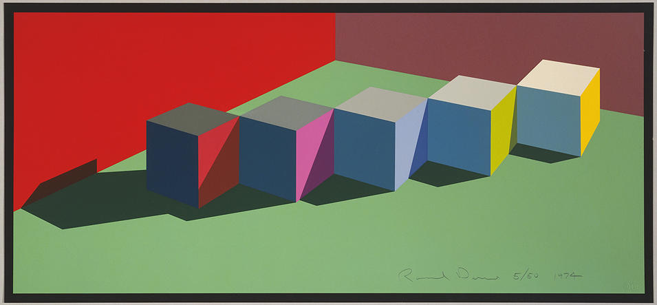 Ron Davis, Gemini print: FIVE BLOCK ROW, published 1974