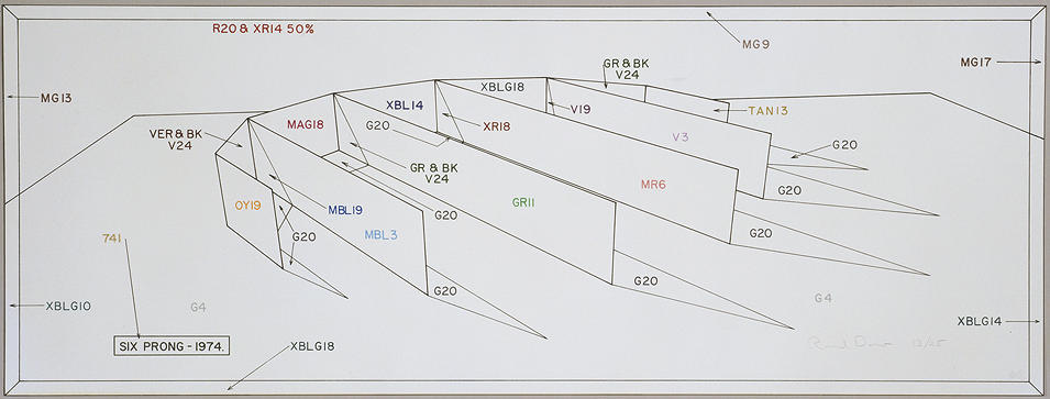 Ron Davis, Gemini print: SIX PRONG, COLOR NOTATION, published 1974