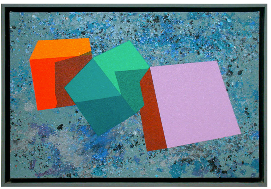 Three Cubes On Blue Gray